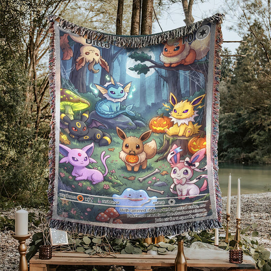 PKM Ditto And Eevee Evolution Custom Woven Blanket