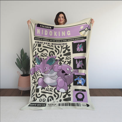 Anime PKM Nidoking Blanket Holiday Gift