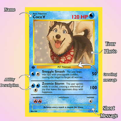 Personalized PKM Card Custom Photo Art Poster - Pet Edition