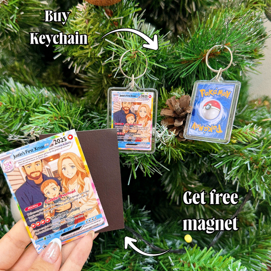 [ BUY 1 GET 1 FREE] Personalized PKM Family Photo Art Keychain