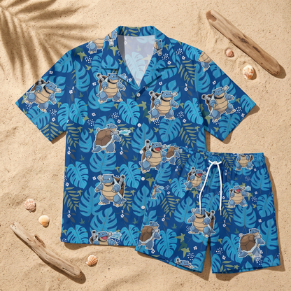 PKM Blastoise Hawaiian Shirt & Shorts