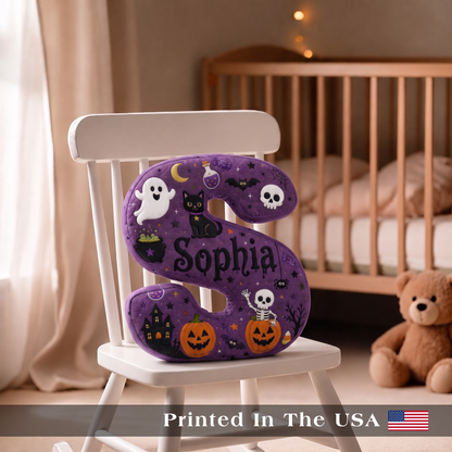 Personalized Name Halloween Plush Pillow