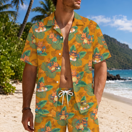 PKM Charizard Hawaiian Shirt & Shorts