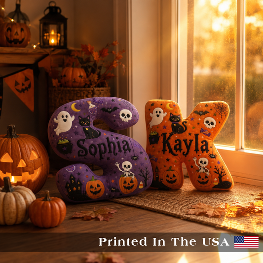 Personalized Name Halloween Plush Pillow
