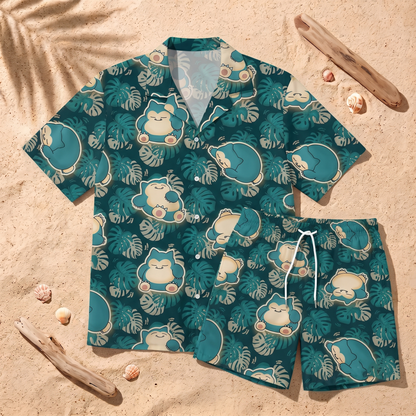 PKM Snorlax Hawaiian Shirt & Shorts