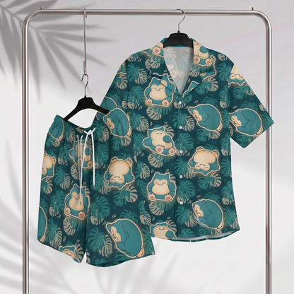 PKM Snorlax Hawaiian Shirt & Shorts