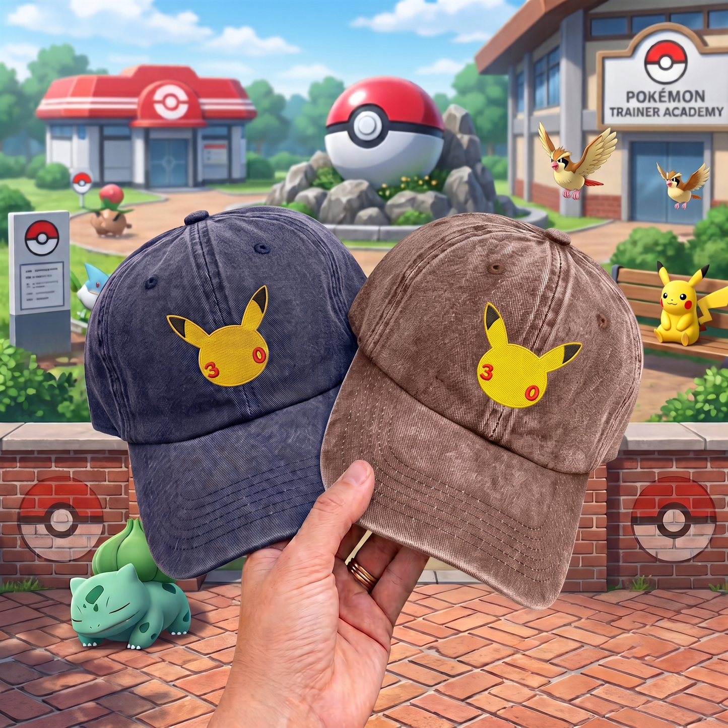 Embroidered 30th Anniversary PKM Baseball Cap, Dyed Cap