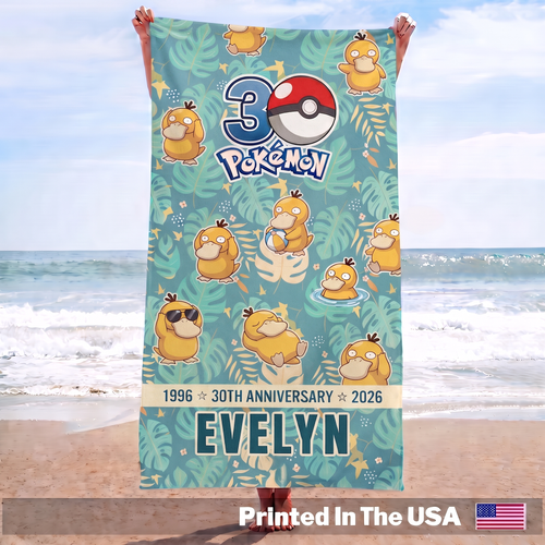Personalized Spyduck Custom Your Name 30th Anniversary Beach Towel
