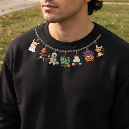 Custom PKM Halloween Character Embroidered Trick Or Treat SweatShirt