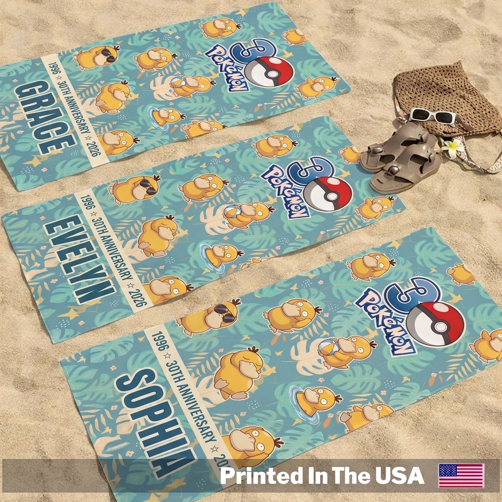 Personalized Spyduck Custom Your Name 30th Anniversary Beach Towel