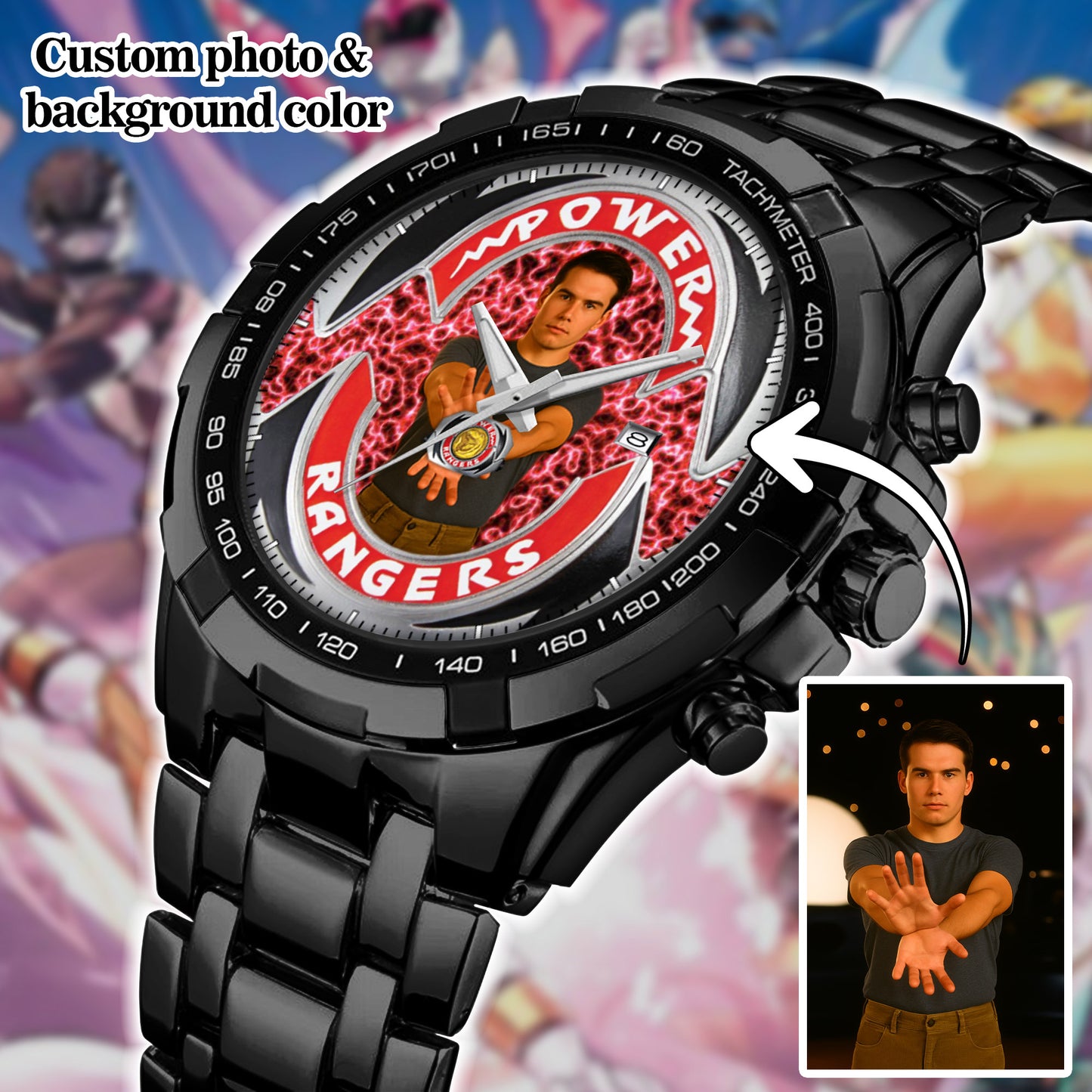 Mighty Morphin Power Rangers Custom Photo Watch