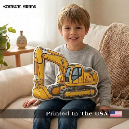 Personalized Kid's Digger Plush Pillow