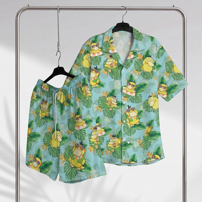 PKM Psyduck Hawaiian Shirt & Shorts