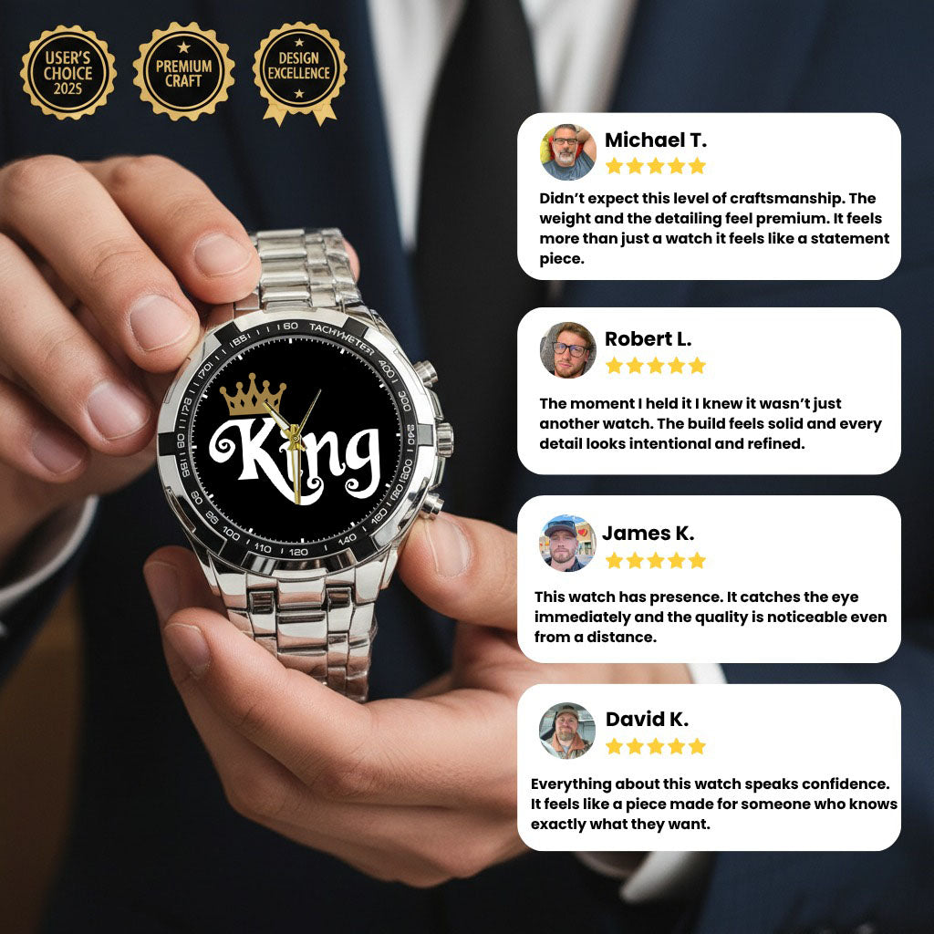 King & Queen Couple Watch Set – Matching Crown Watches for Couples – Romantic Gift for Valentine & Anniversary
