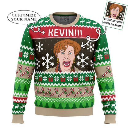 Funny Kevin Home Alone Movie Personalized Name Ugly Christmas Sweater