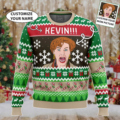 Funny Kevin Home Alone Movie Personalized Name Ugly Christmas Sweater