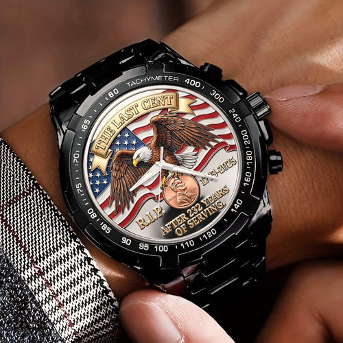 The Last Cent America Eagle Flag Lincoln Custom Watch