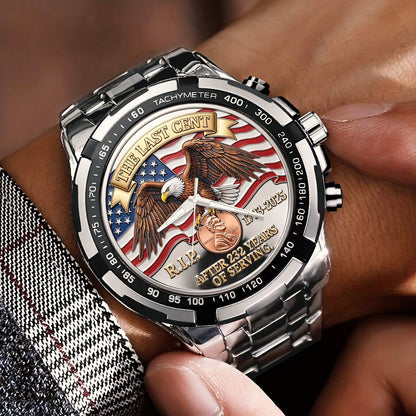 The Last Cent America Eagle Flag Lincoln Custom Watch