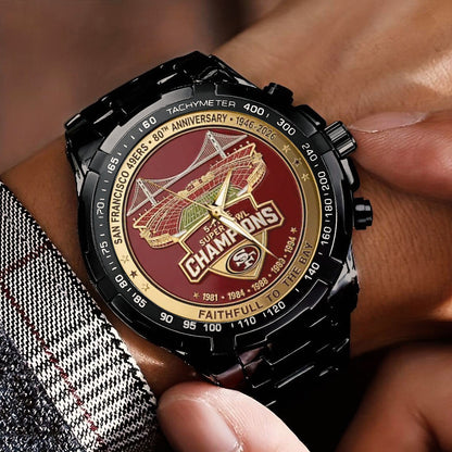 San Francisco 49ers 80th Anniversary Stainless Steel Watch