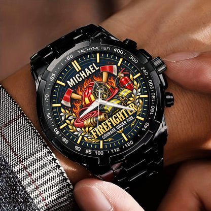 Personalized Firefighter Watch – Custom Name Firefighter Appreciation Gift