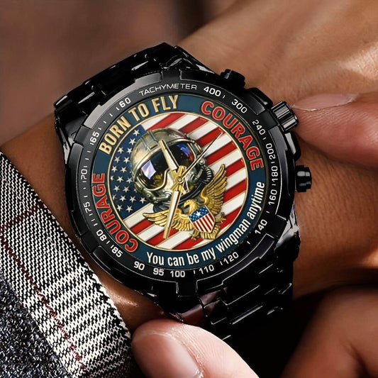 Top Gun Born To Fly Stainless Steel Watch