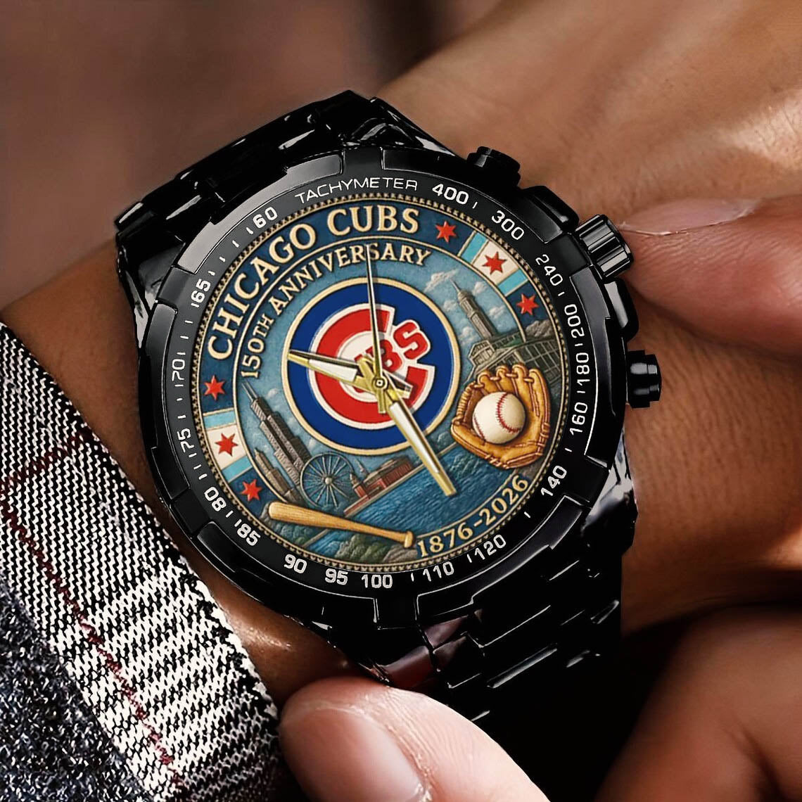 Chicago Cubs 150th Anniversary Stainless Steel Watch