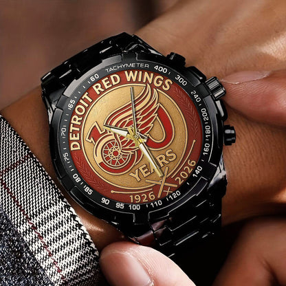 Detroit Red Wings 100th Anniversary 2026 Stainless Steel Watch