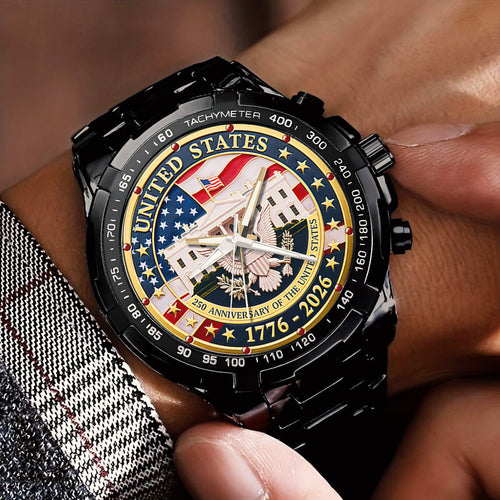 US 250 Years Of Freedom Stainless Steel Watch