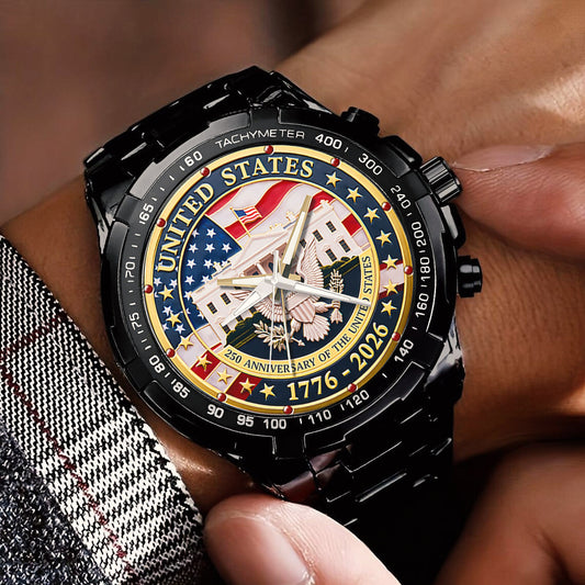 US 250 Years Of Freedom Stainless Steel Watch