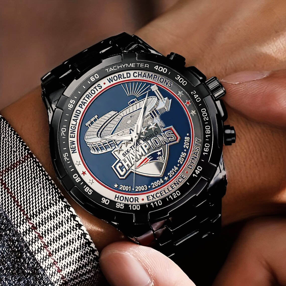 New England Patriots 65th Anniversary Stainless Steel Watch