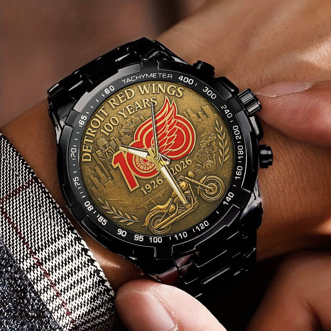 Detroit Red Wings 100th Anniversary 2026 Stainless Steel Watch