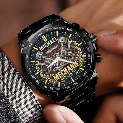 Personalized Mechanic Watch – Custom Name Mechanic Appreciation Gift