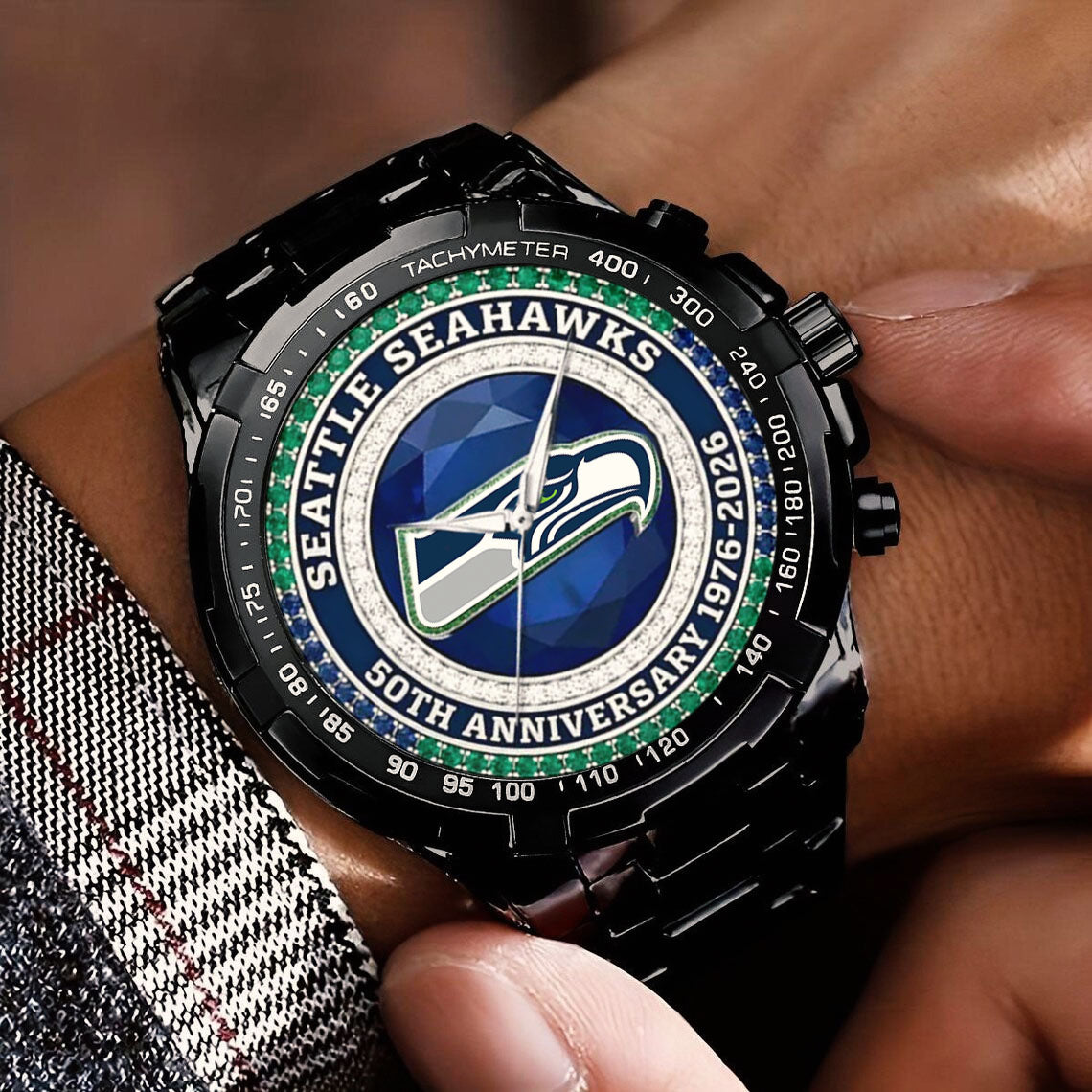 Seattle Seahawks 50th Anniversary Stainless Steel Watch