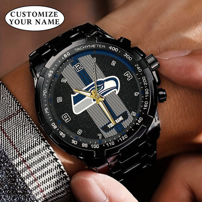 Personalized Seattle Seahawks Stainless Steel Watch