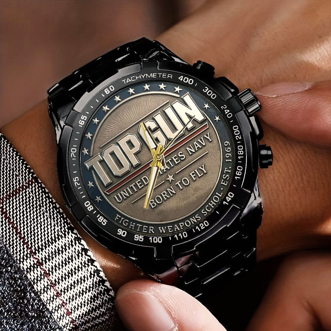 Top Gun Born To Fly Stainless Steel Watch