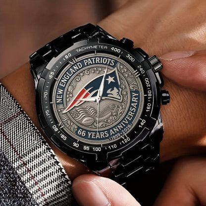New England Patriots 65th Anniversary Stainless Steel Watch