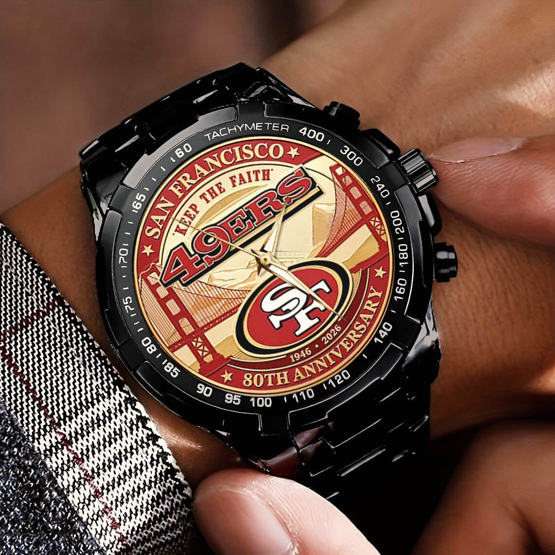 San Francisco 49ers 80th Anniversary Stainless Steel Watch