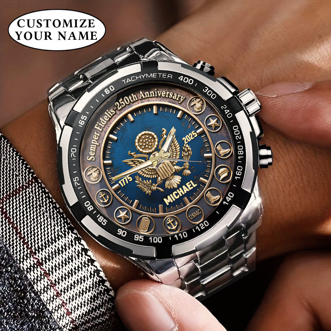 250th Anniversary Stainless Customized Steel Watch
