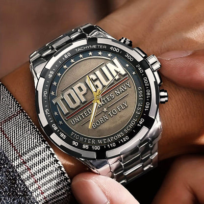 Top Gun Born To Fly Stainless Steel Watch
