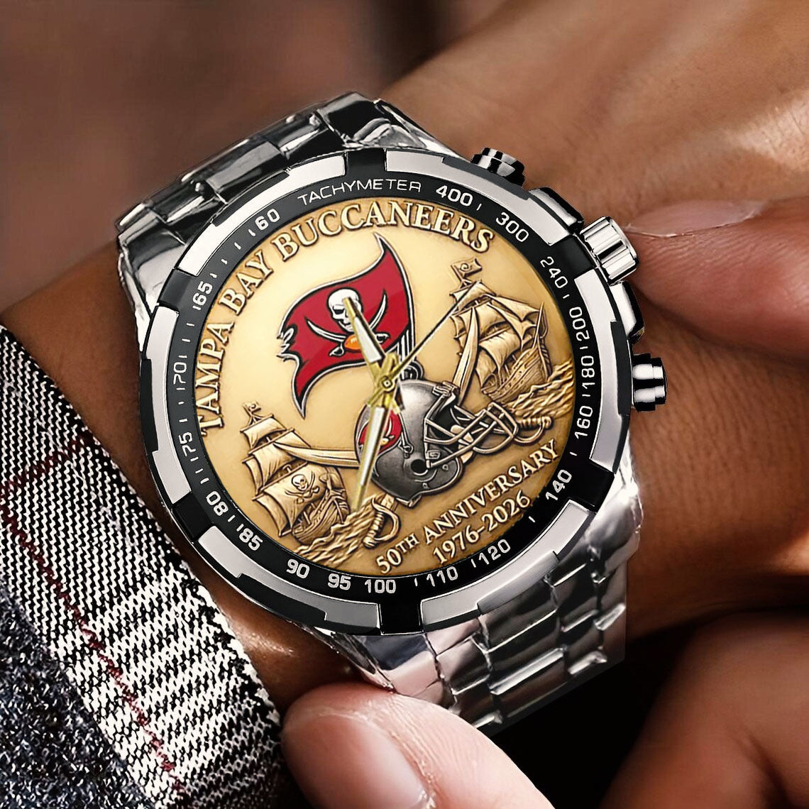 Tampa Bay Buccaneers 50th Anniversary Stainless Steel Watch