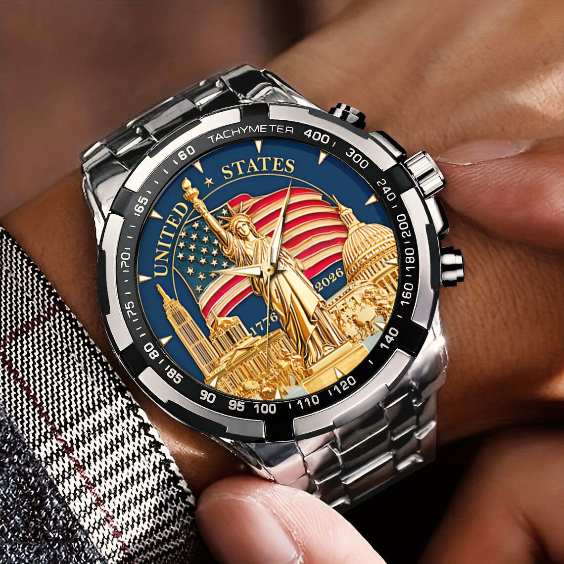 US 250th Anniversary Stainless Steel Watch