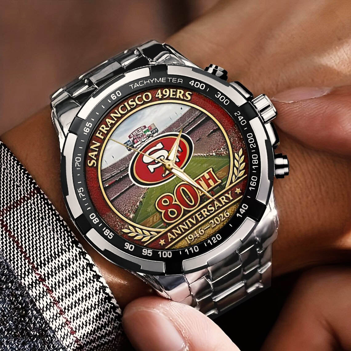 San Francisco 49ers 80th Anniversary 2026 Stainless Steel Watch