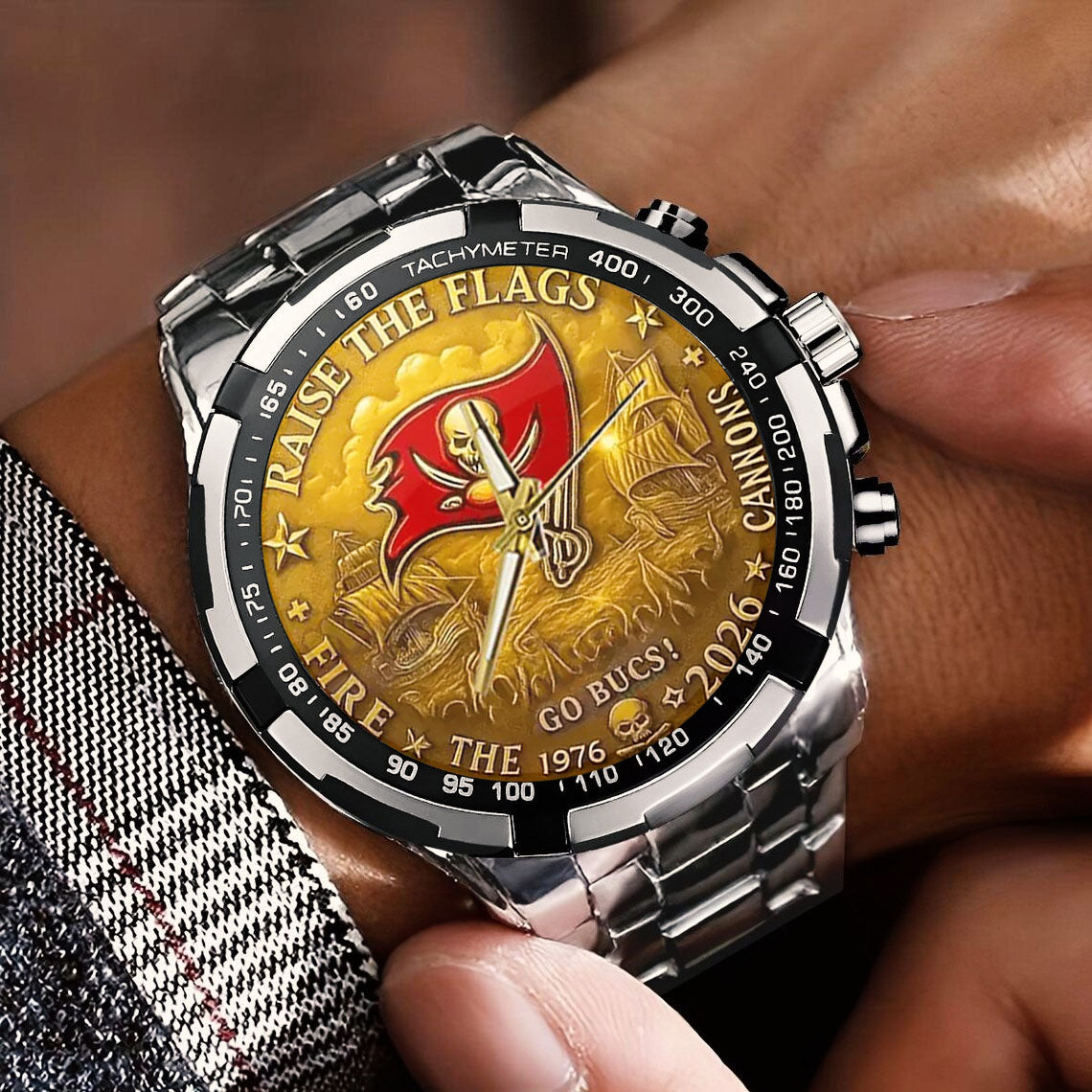Tampa Bay Buccaneers 50th Anniversary Stainless Steel Watch