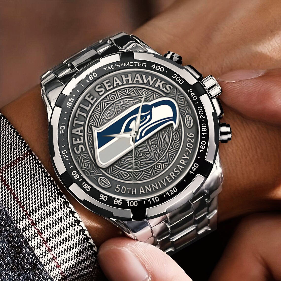Seattle Seahawks 50th Anniversary 2026 Stainless Steel Watch