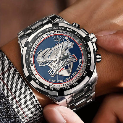 New England Patriots 65th Anniversary Stainless Steel Watch