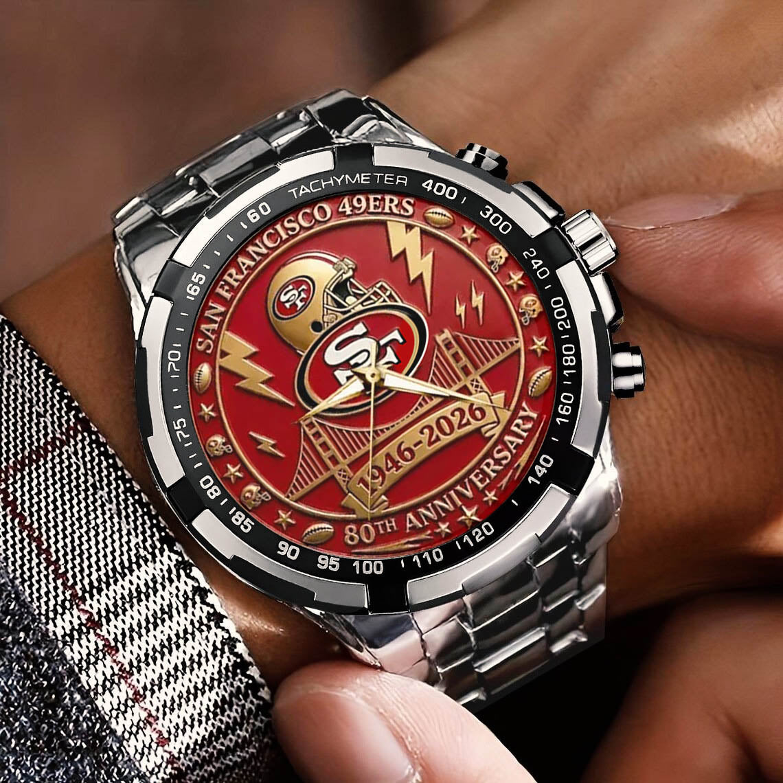 San Francisco 49ers 80th Anniversary Stainless Steel Watch