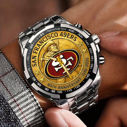 San Francisco 49ers 80th Anniversary 2026 Stainless Steel Watch