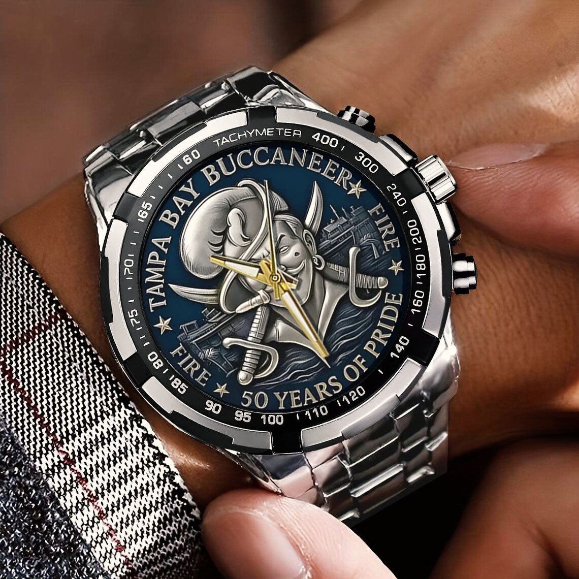 Tampa Bay Buccaneers 50th Anniversary Stainless Steel Watch
