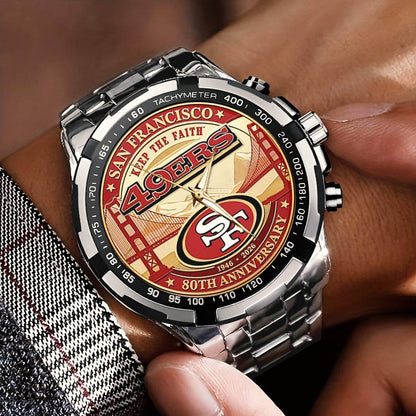 San Francisco 49ers 80th Anniversary Stainless Steel Watch