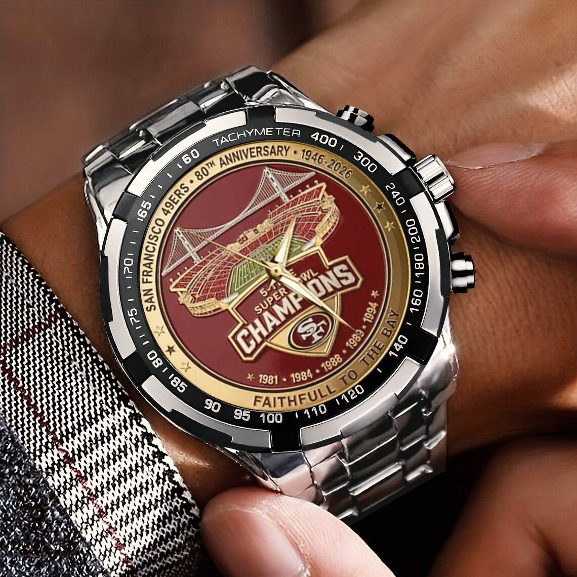 San Francisco 49ers 80th Anniversary Stainless Steel Watch